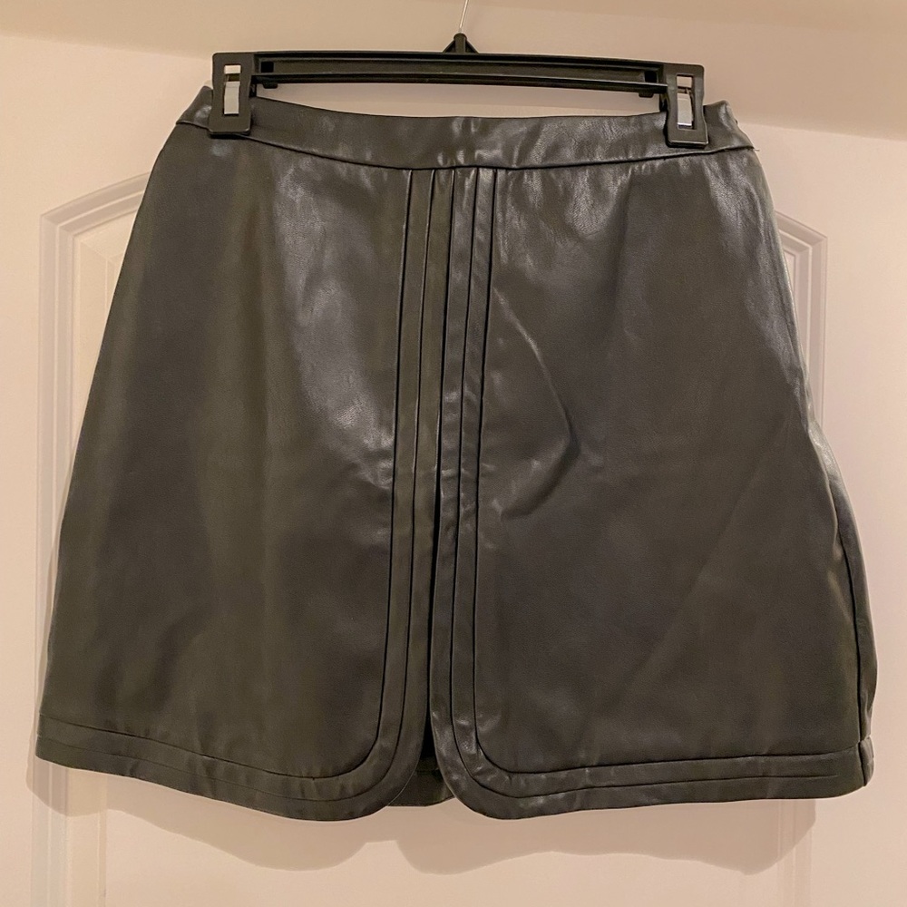 Black Faux Leather Mini Skirt